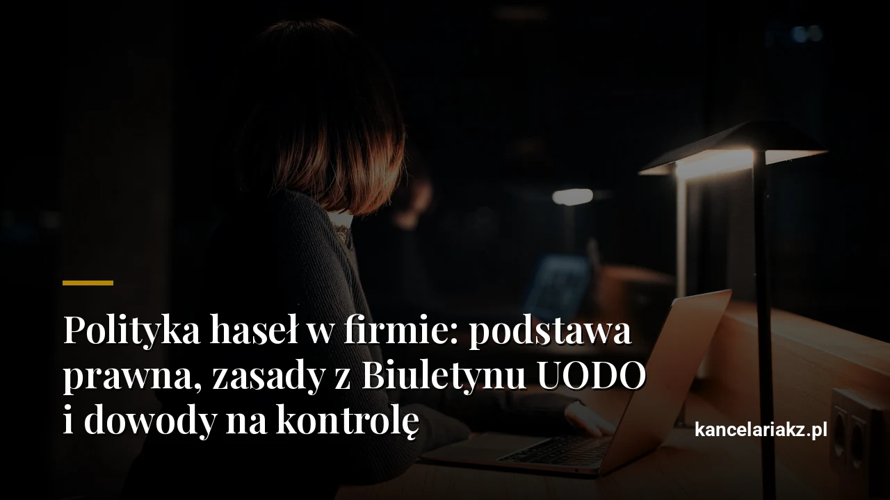 Polityka haseł w firmie: podstawa prawna, zasady z Biuletynu UODO i dowody na kontrolę